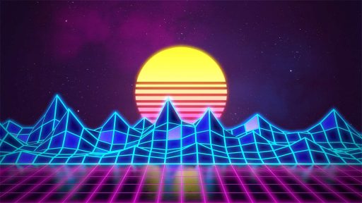 Synthwave Neon 80s Background